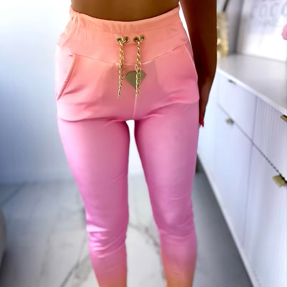 Gold Link Chain Ombre Matching 3 Piece Women’s Velvet Tank Top Velour Tracksuit - Picture 4 of 9